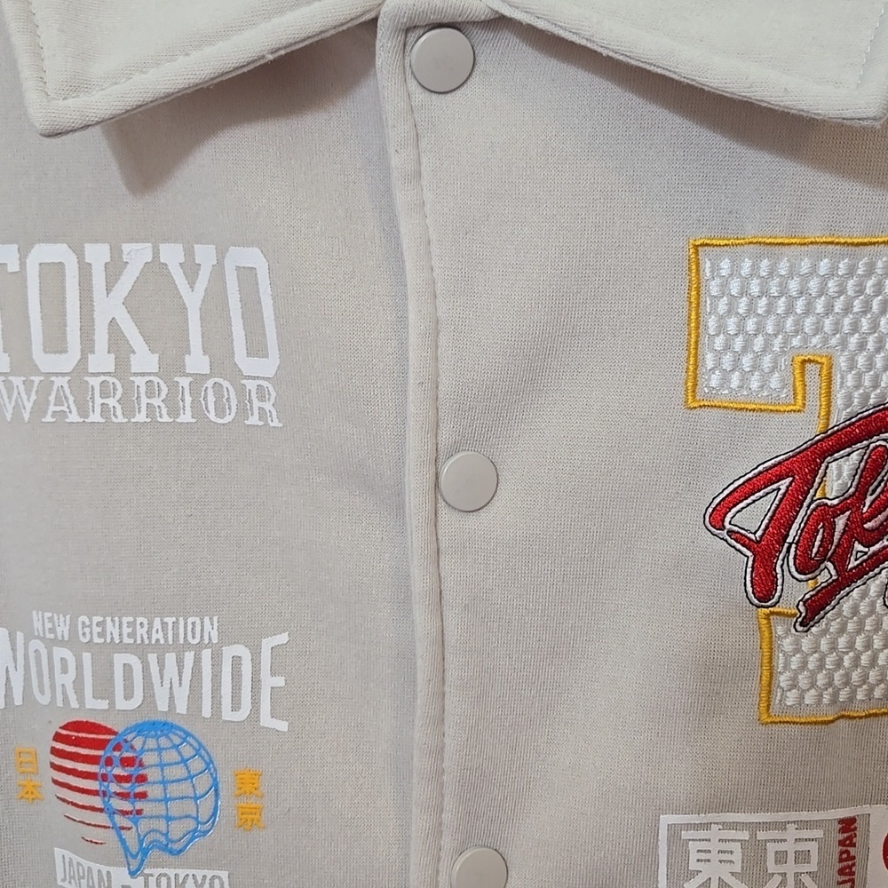REGSTR Fearless Tokyo Warrior Beige Jacket Snapfront Medium - Picture 11 of 12